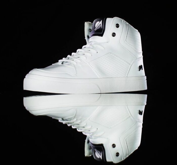 Alpha High Top White acrobatic shoes by Off Axis Acrobatics